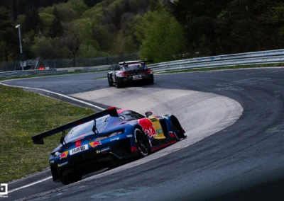 NLS - 24 Heures Nurburgring 2026 - Qualifier - Mercedes AMG GT3 Max Verstappen dans le virage Karousel