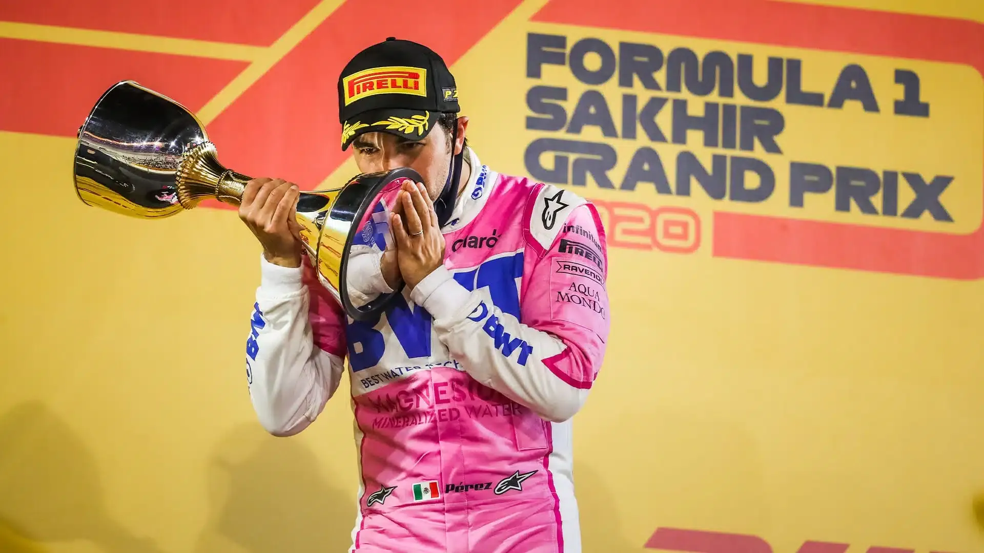 F1-Flashback-sakhir-2020-Perez-podium Grand Prix de Sakhir 2020 : Sergio Pérez sur la 1ère marche du podium